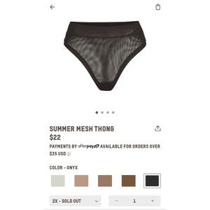 Skims Summer Mesh Thong *NWT*
